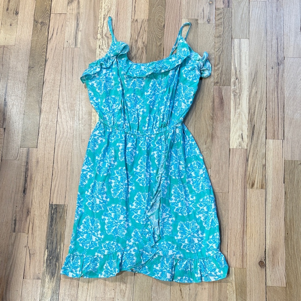 Lilly Pulitzer Blue and Green Midi Dress